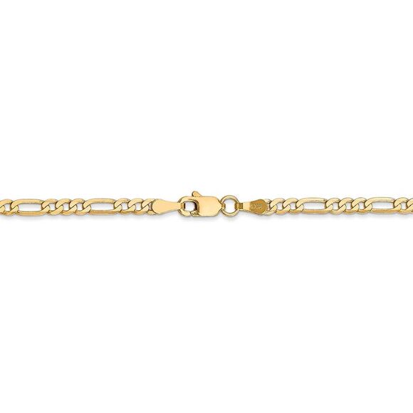 2.75mm, 14k Yellow Gold, Flat Figaro Chain Necklace, 24 Inch - Picture 4 of 8